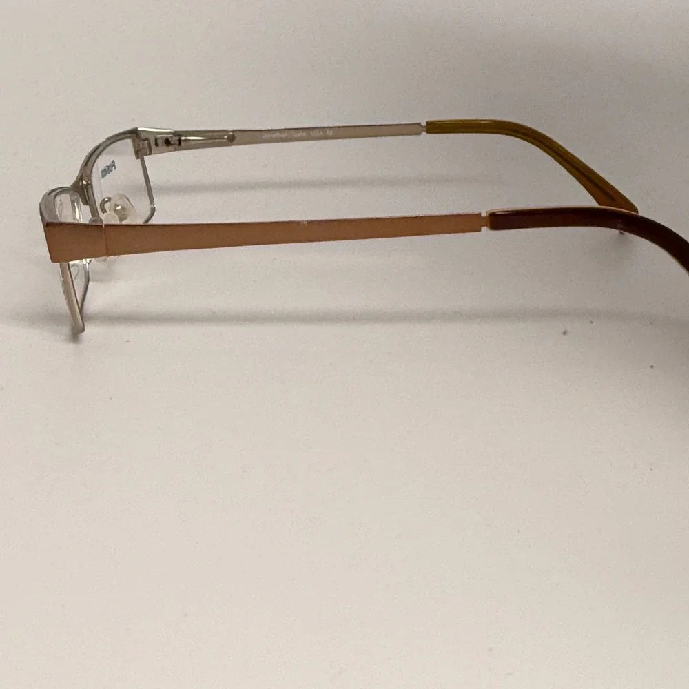 Jonathan Cate Fusion-106 Eyeglasses Brown Silver Rectangle Frames 53-17-140